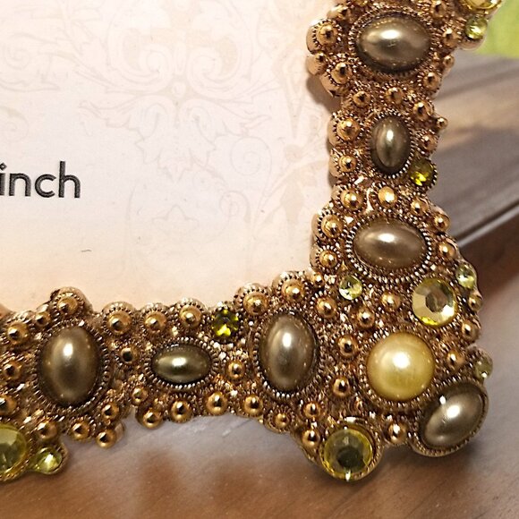 Cabochon, Crystals and Pearls Photo Frame Belle Maison Jeweled Tabletop … - Picture 9 of 14